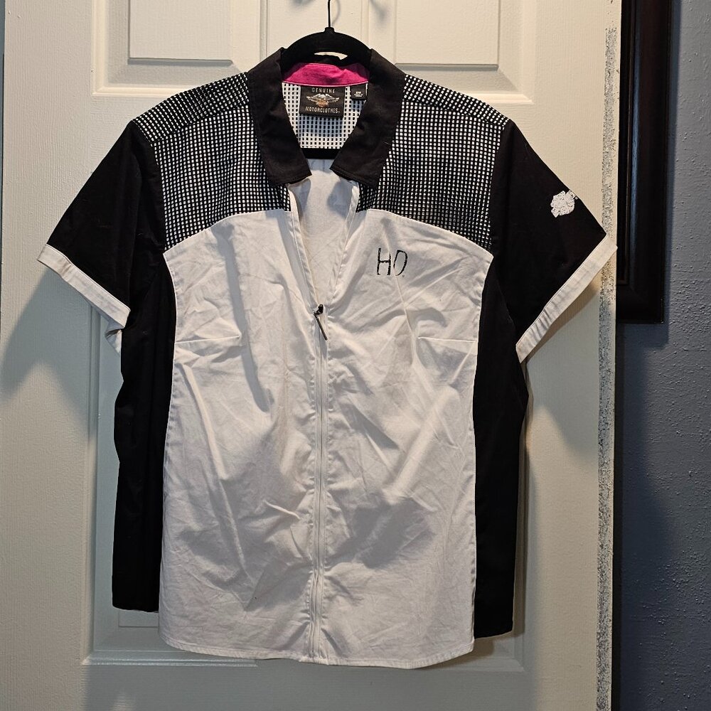 Harley-Davidson Short Sleeve Shirt, Black and White, 2W